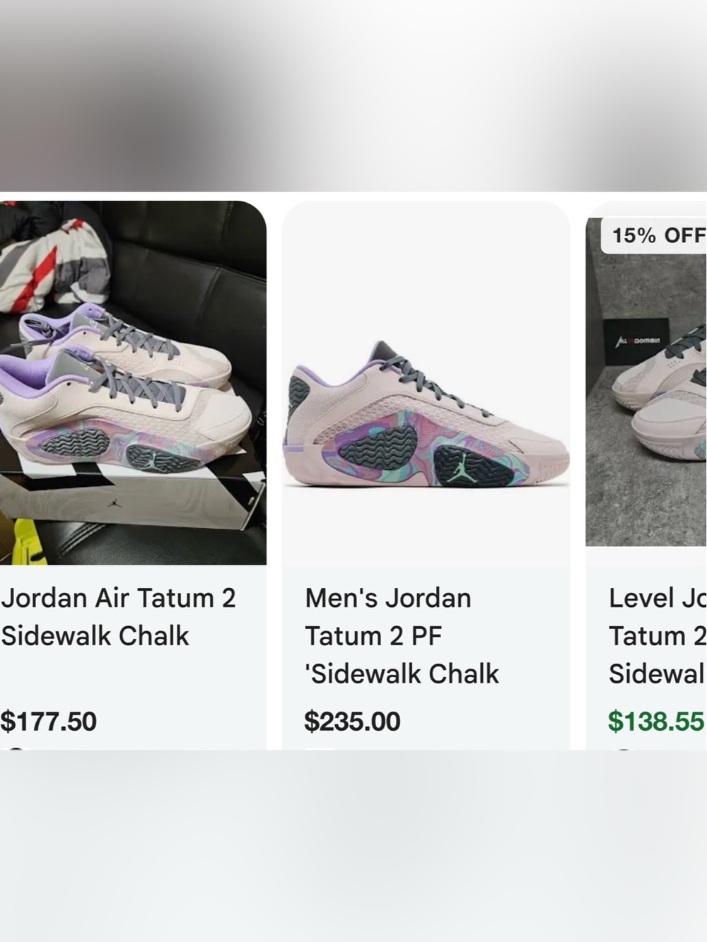 Jordan Tatum 2 basketball shoes in the "Sidewalk Chalk" size 7Y women’s 8.5 - Picture 5 of 12